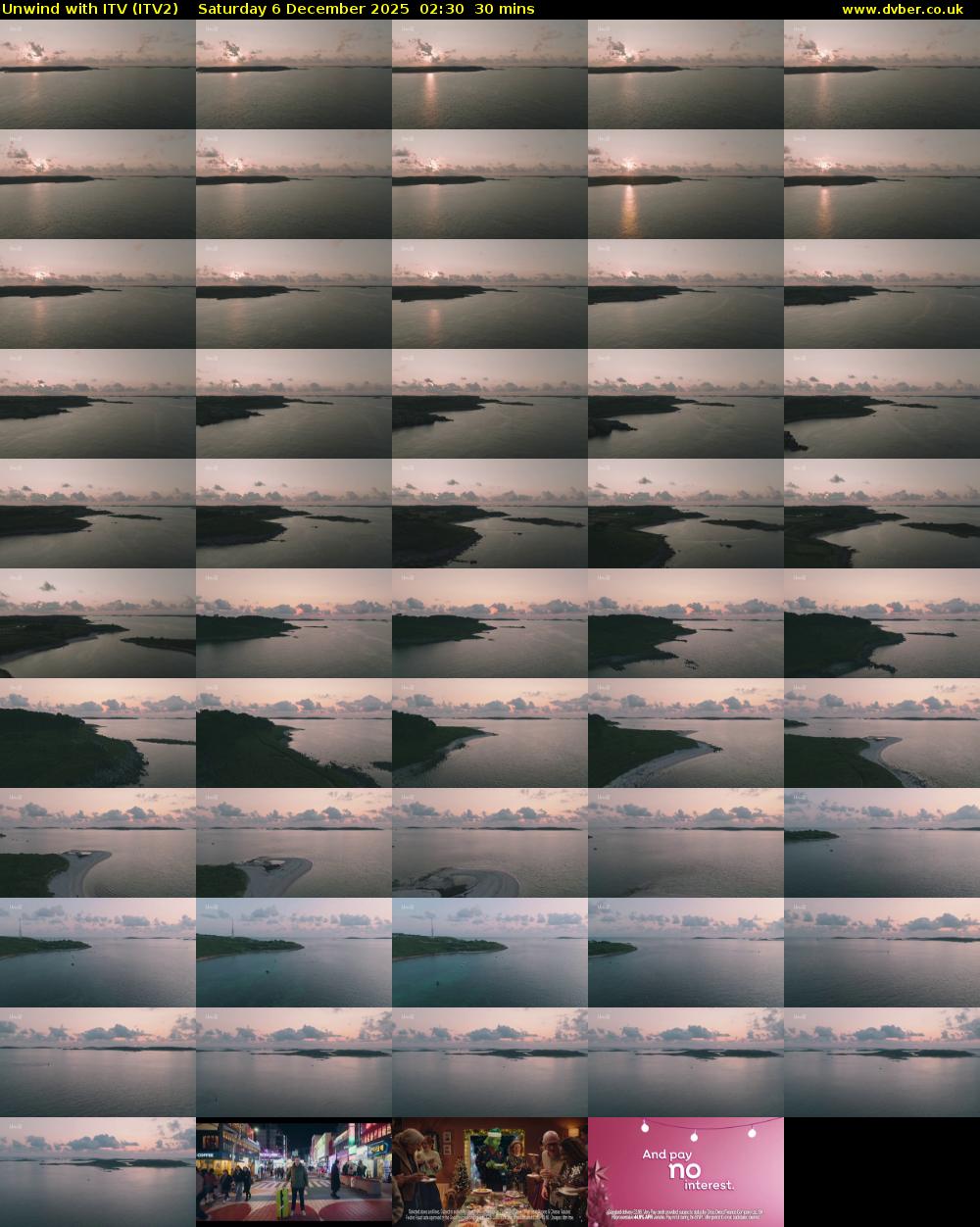 Unwind With ITV (ITV2) Saturday 6 December 2025 02:30 - 03:00