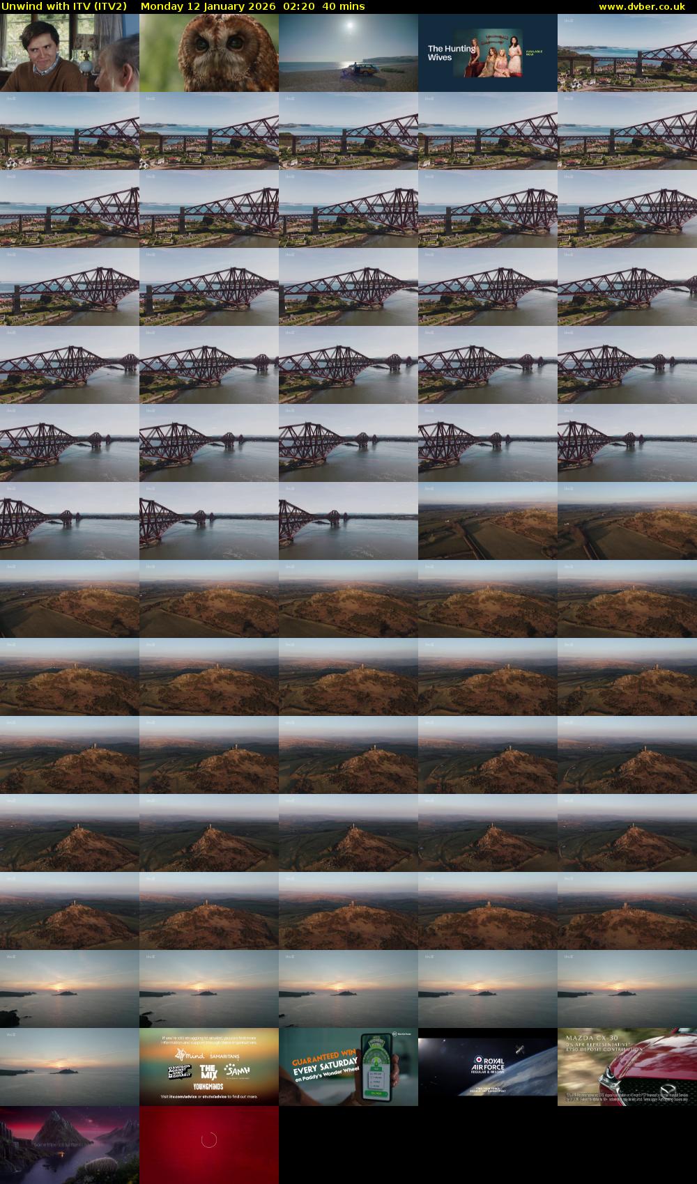 Unwind With ITV (ITV2) Monday 12 January 2026 02:20 - 03:00