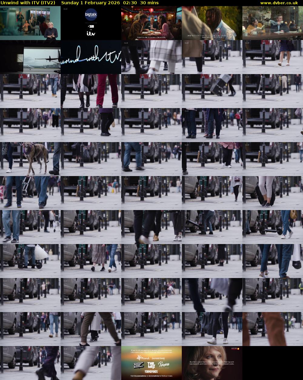 Unwind With ITV (ITV2) Sunday 1 February 2026 02:30 - 03:00