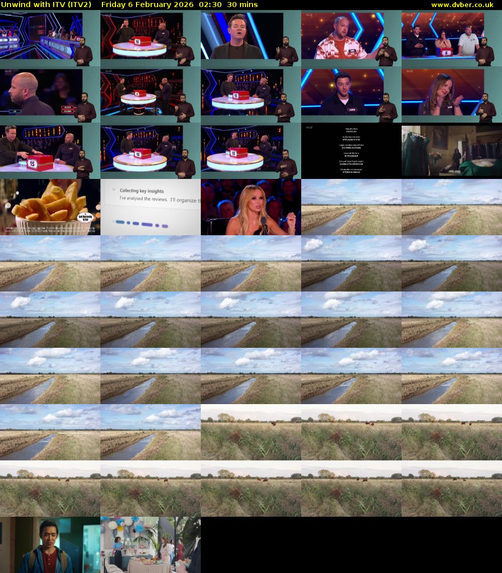 Unwind With ITV (ITV2) Friday 6 February 2026 02:30 - 03:00