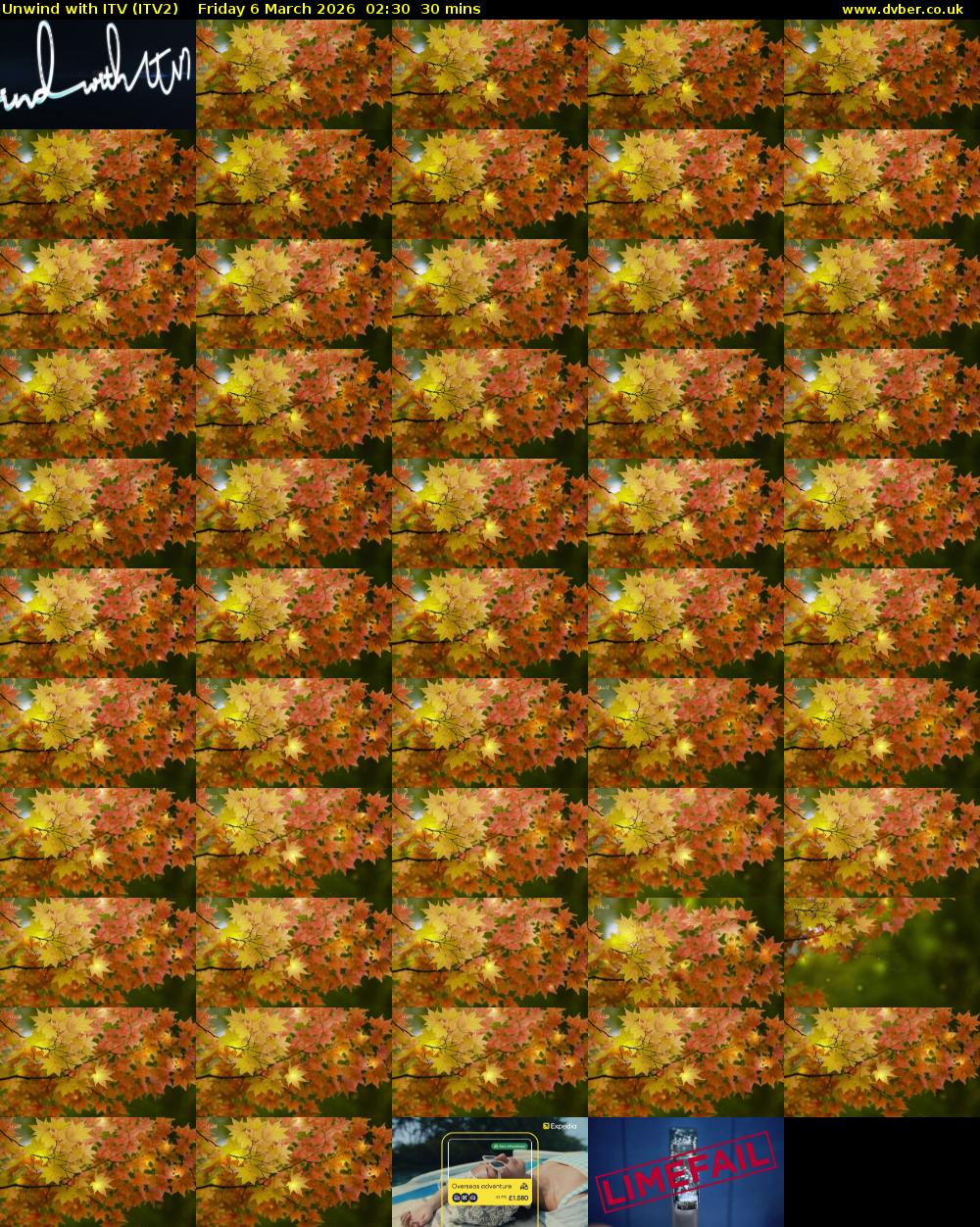 Unwind With ITV (ITV2) Friday 6 March 2026 02:30 - 03:00