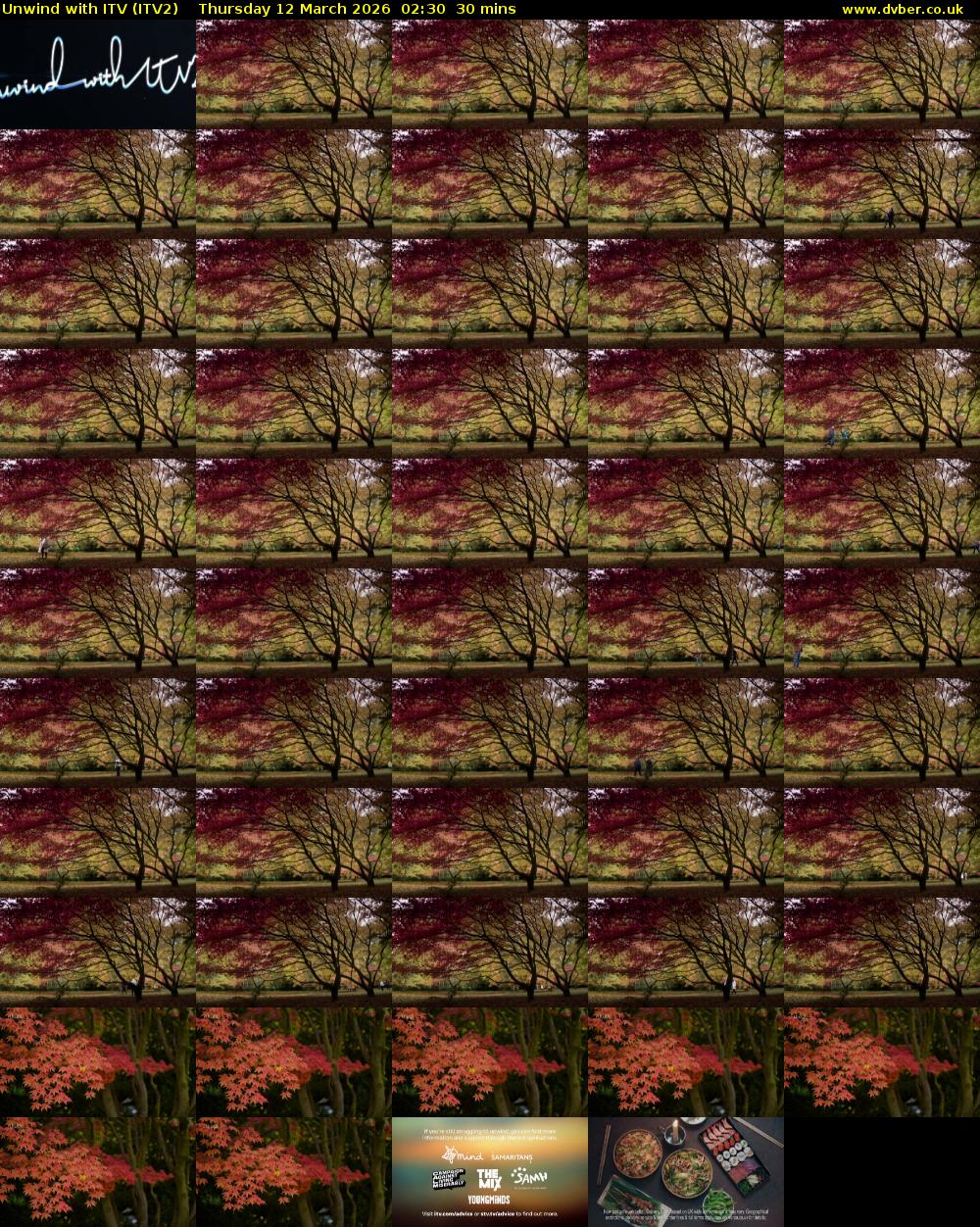 Unwind With ITV (ITV2) Thursday 12 March 2026 02:30 - 03:00