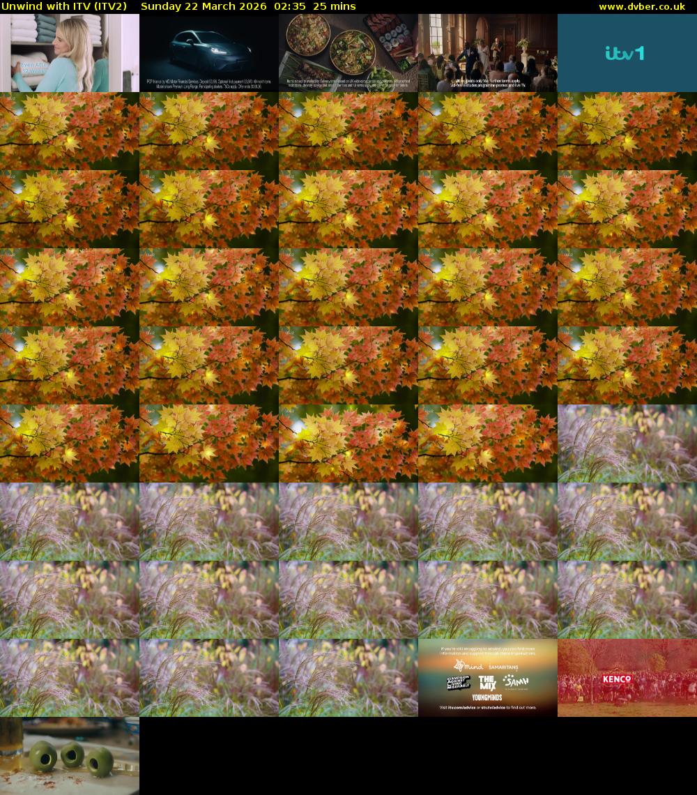 Unwind With ITV (ITV2) Sunday 22 March 2026 02:35 - 03:00