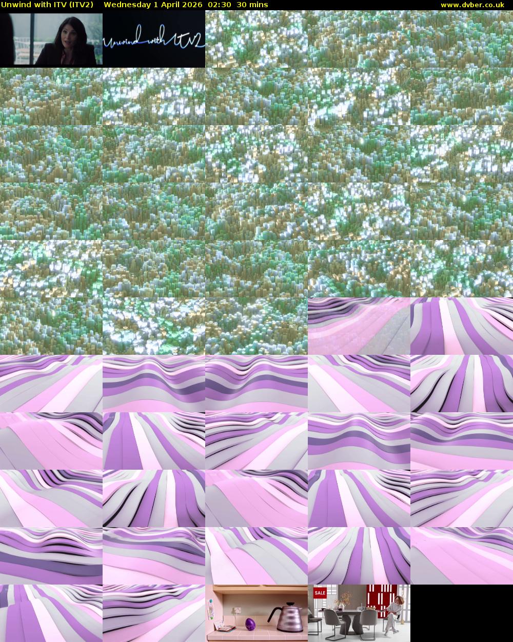 Unwind With ITV (ITV2) Wednesday 1 April 2026 02:30 - 03:00