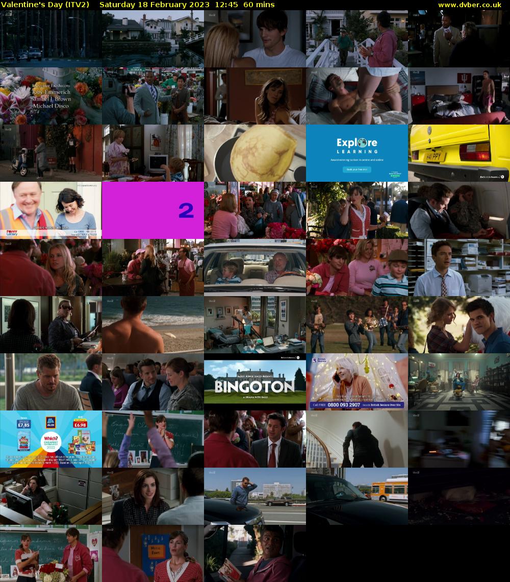 Valentine's Day (ITV2) Saturday 18 February 2023 12:45 - 13:45