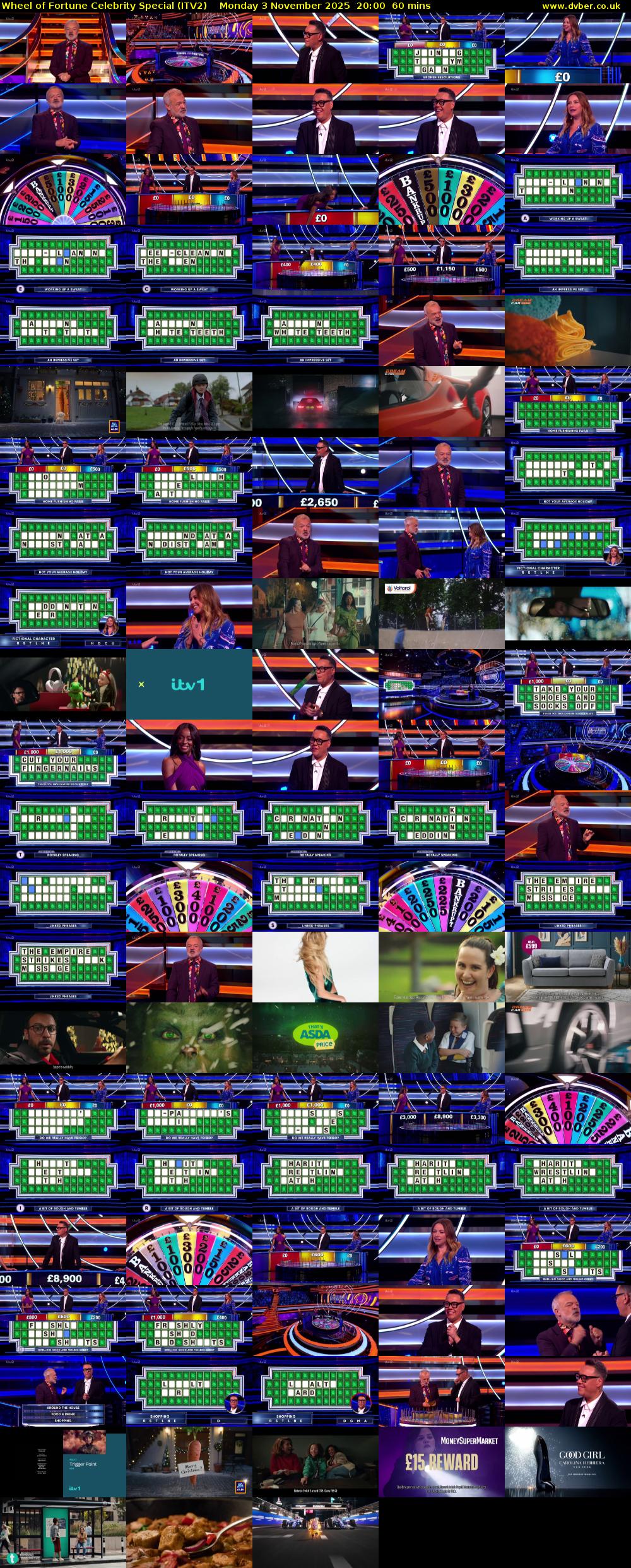 Wheel of Fortune Celebrity Special (ITV2) Monday 3 November 2025 20:00 - 21:00