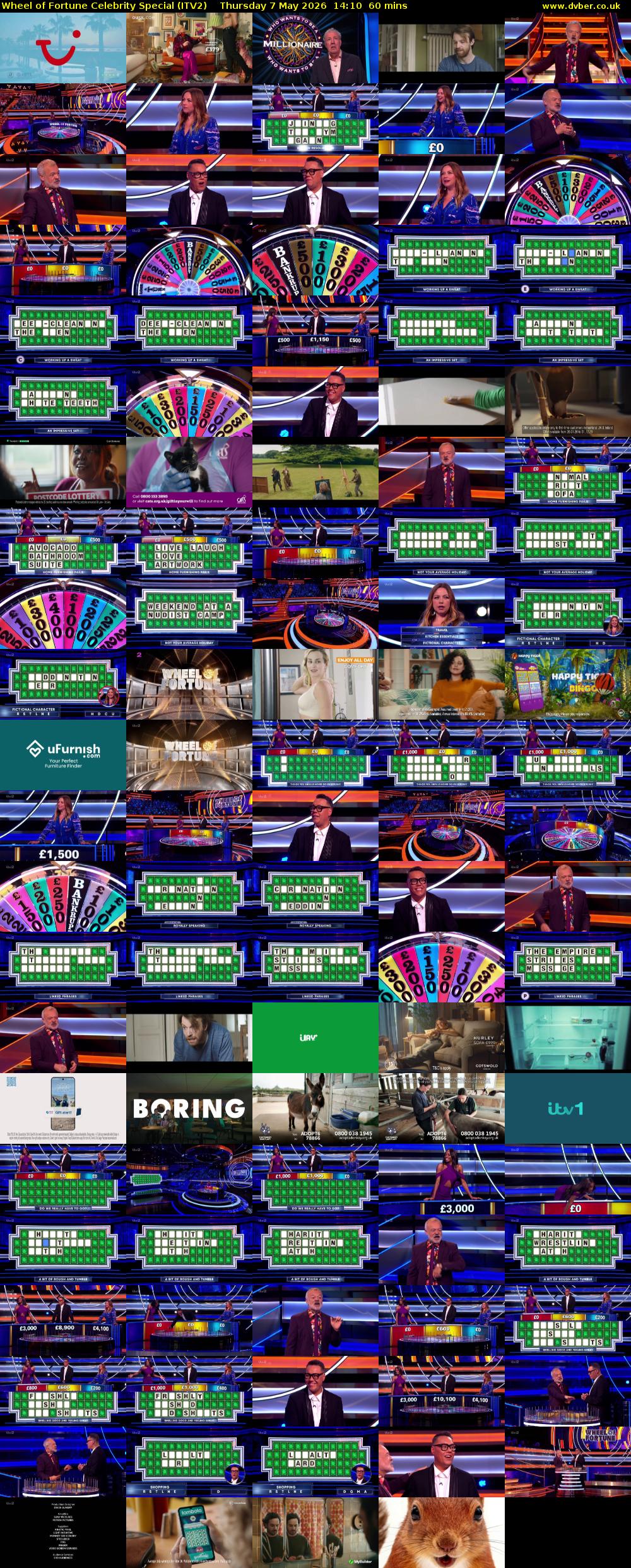Wheel of Fortune Celebrity Special (ITV2) Thursday 7 May 2026 14:10 - 15:10