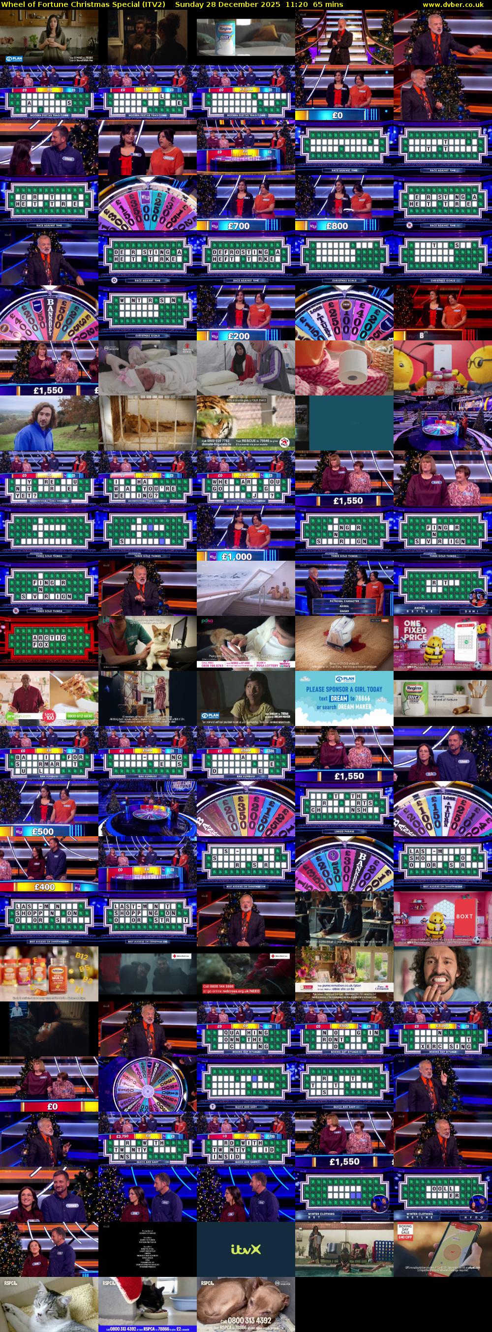 Wheel of Fortune Christmas Special (ITV2) Sunday 28 December 2025 11:20 - 12:25