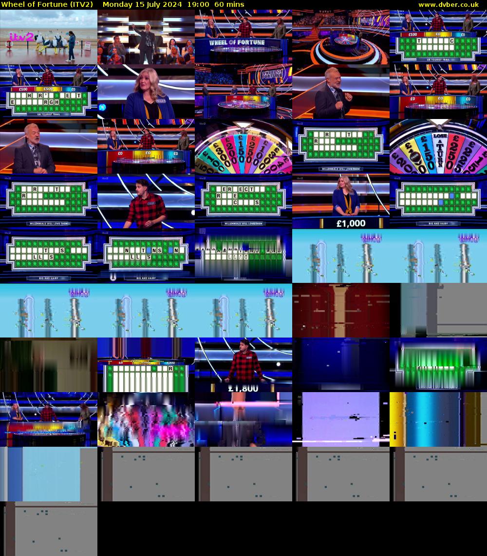 Wheel of Fortune (ITV2) Monday 15 July 2024 19:00 - 20:00