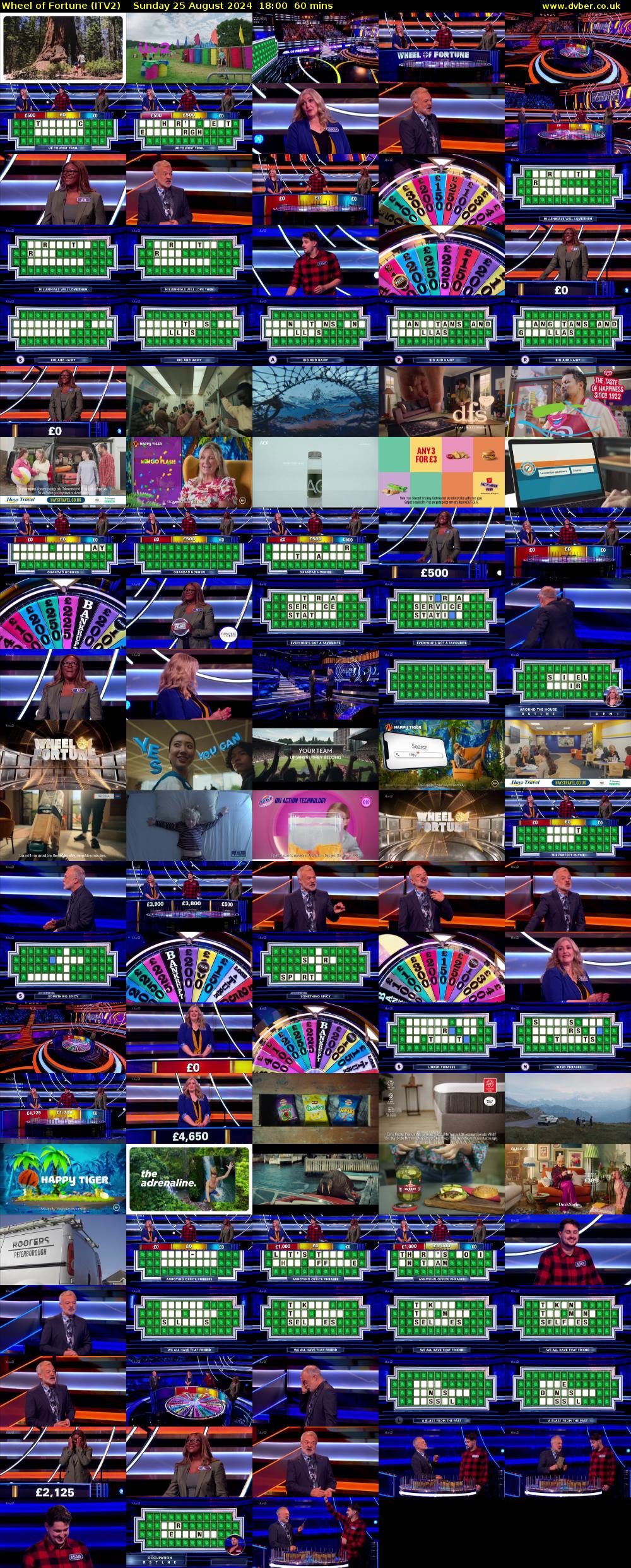 Wheel of Fortune (ITV2) Sunday 25 August 2024 18:00 - 19:00