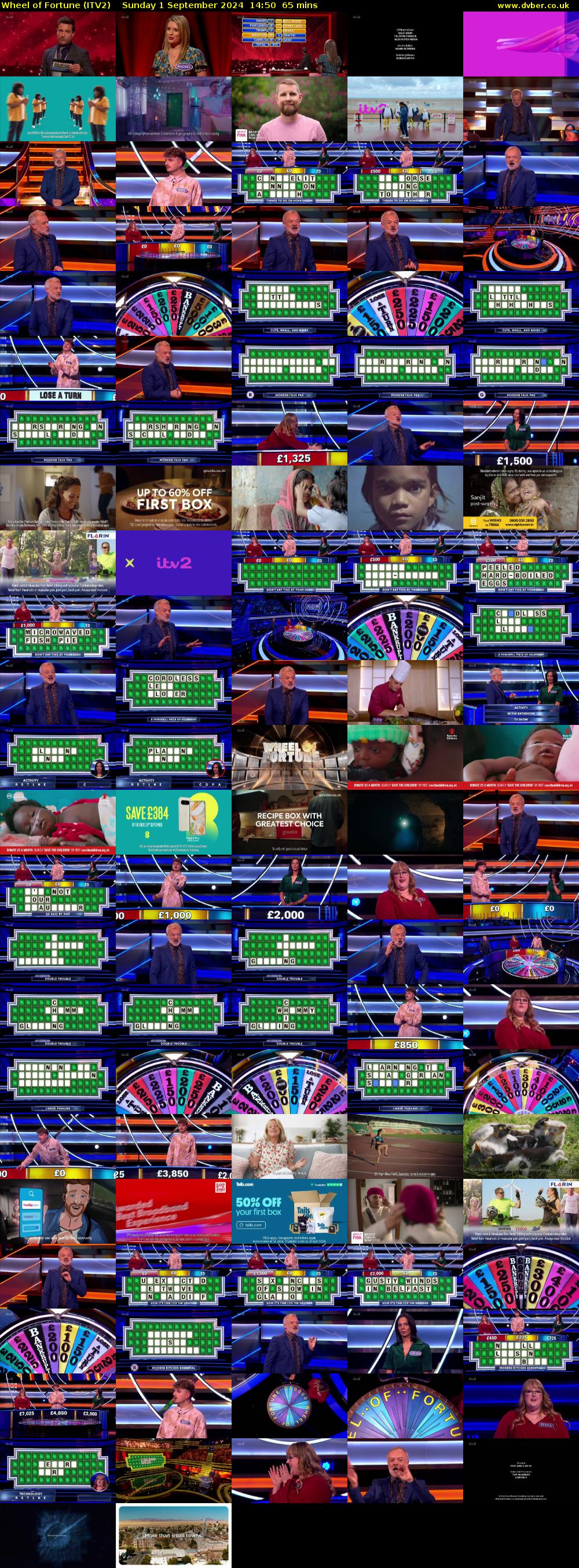 Wheel of Fortune (ITV2) Sunday 1 September 2024 14:50 - 15:55