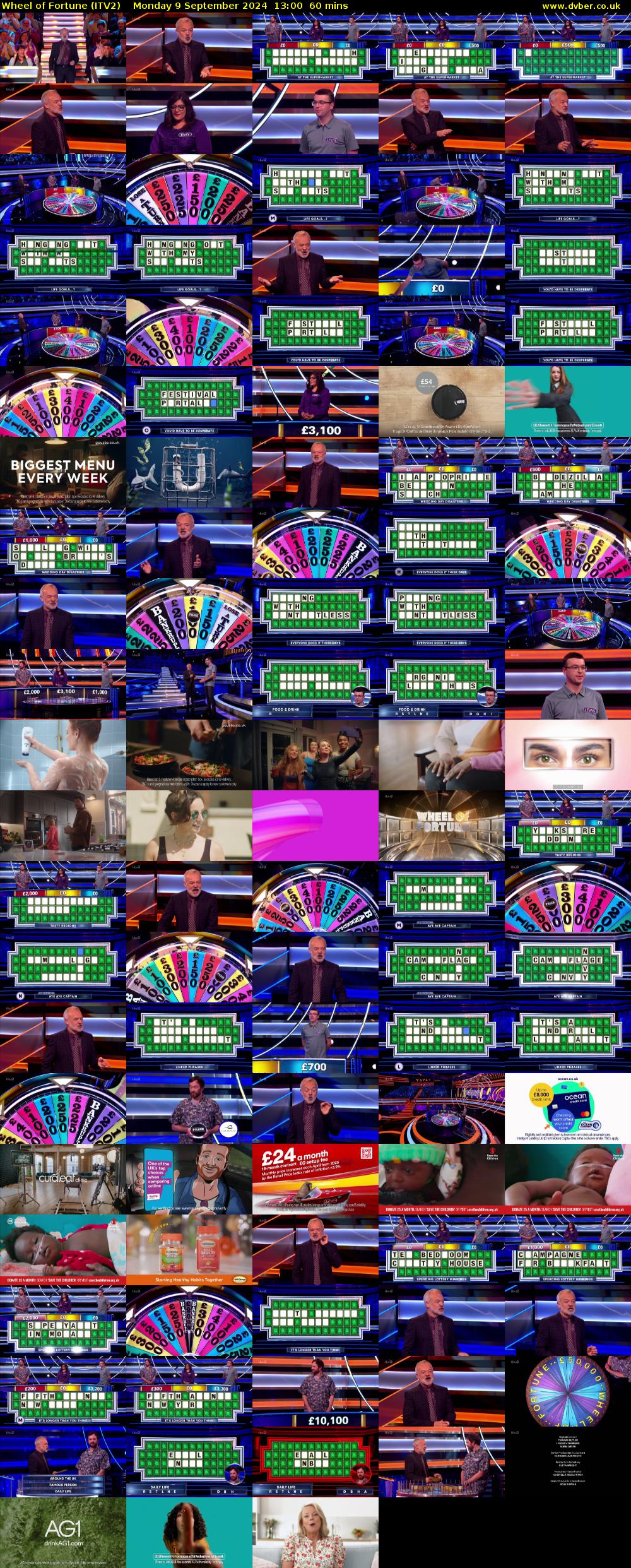 Wheel of Fortune (ITV2) Monday 9 September 2024 13:00 - 14:00