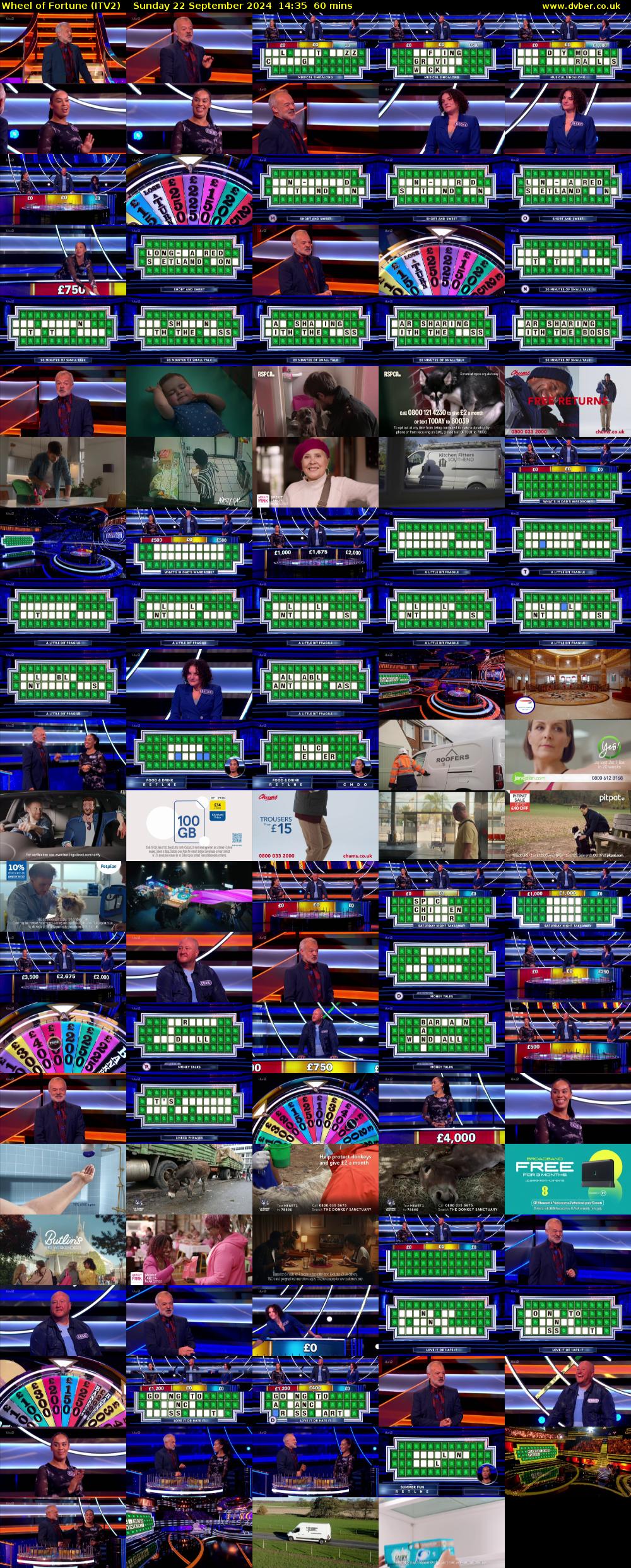 Wheel of Fortune (ITV2) Sunday 22 September 2024 14:35 - 15:35