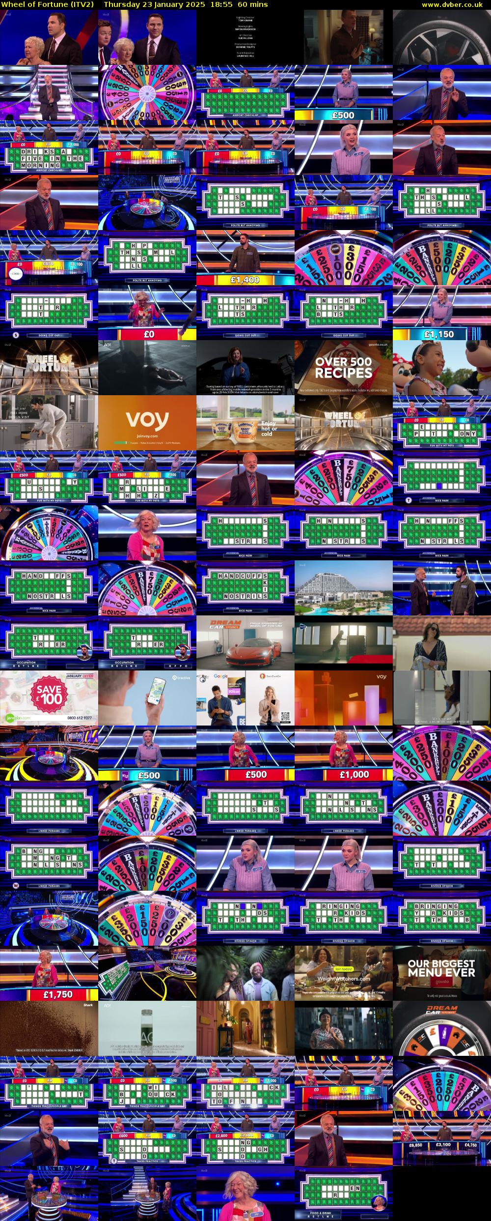 Wheel of Fortune (ITV2) Thursday 23 January 2025 18:55 - 19:55