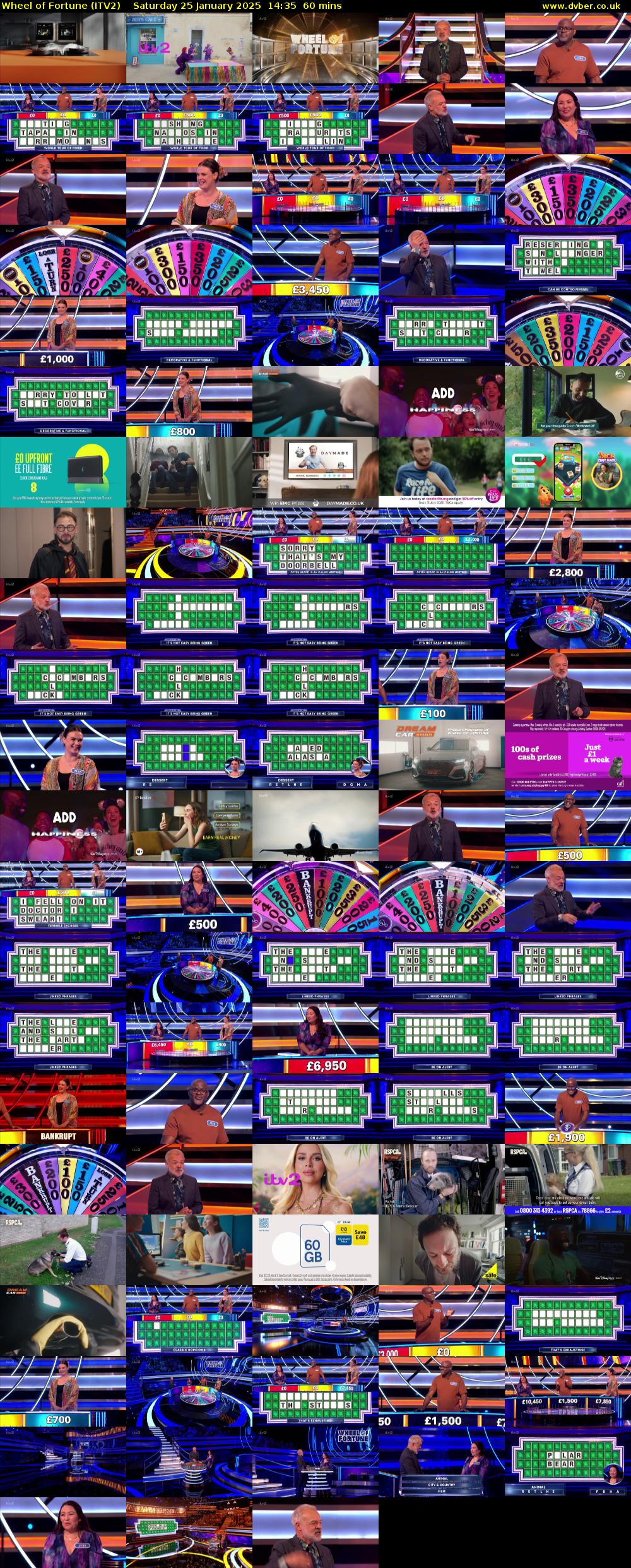 Wheel of Fortune (ITV2) Saturday 25 January 2025 14:35 - 15:35