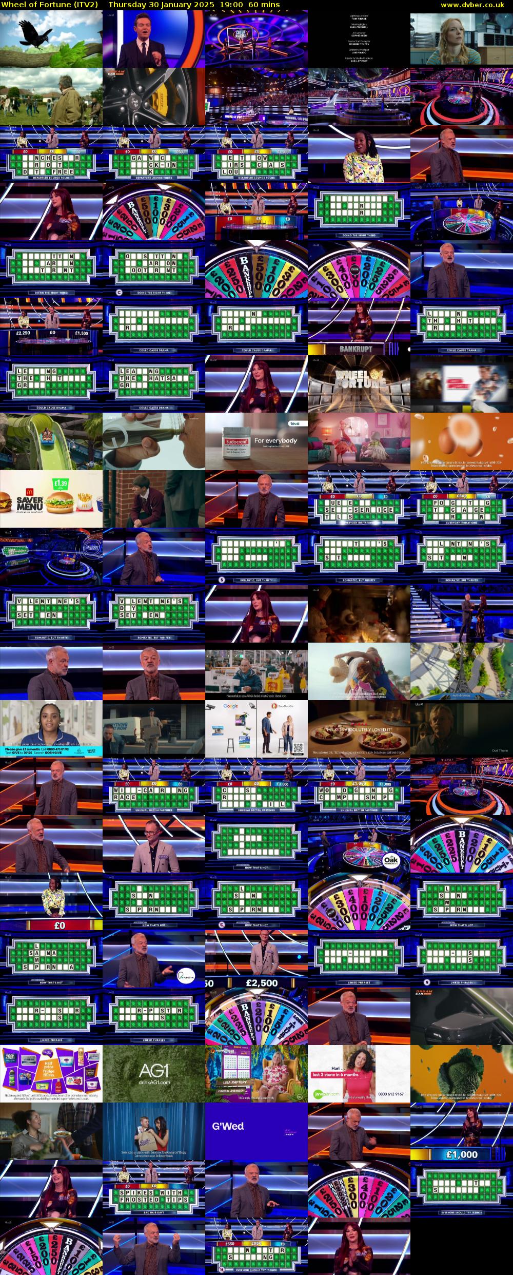 Wheel of Fortune (ITV2) Thursday 30 January 2025 19:00 - 20:00