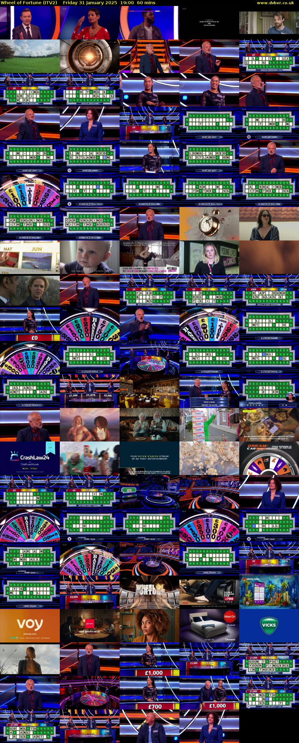 Wheel of Fortune (ITV2) Friday 31 January 2025 19:00 - 20:00