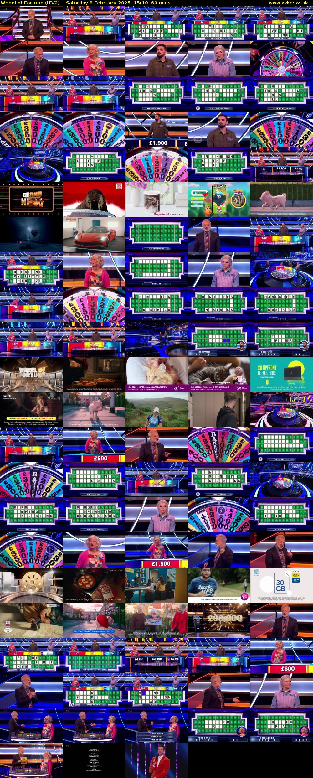 Wheel of Fortune (ITV2) Saturday 8 February 2025 15:10 - 16:10