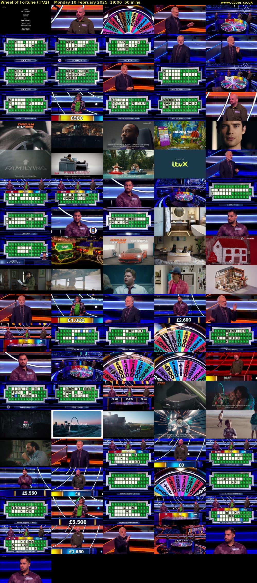 Wheel of Fortune (ITV2) Monday 10 February 2025 19:00 - 20:00