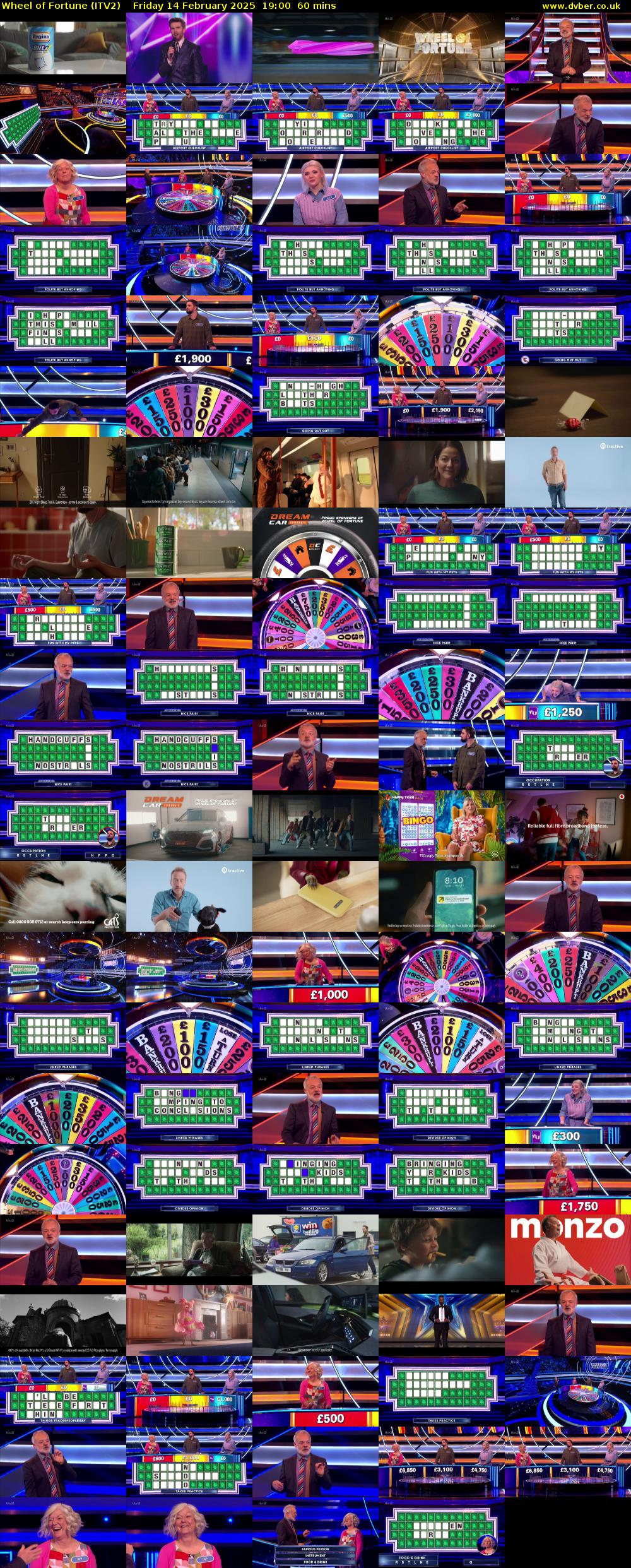 Wheel of Fortune (ITV2) Friday 14 February 2025 19:00 - 20:00