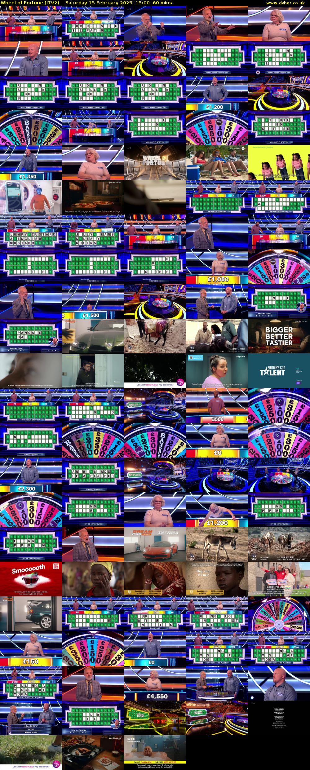 Wheel of Fortune (ITV2) Saturday 15 February 2025 15:00 - 16:00