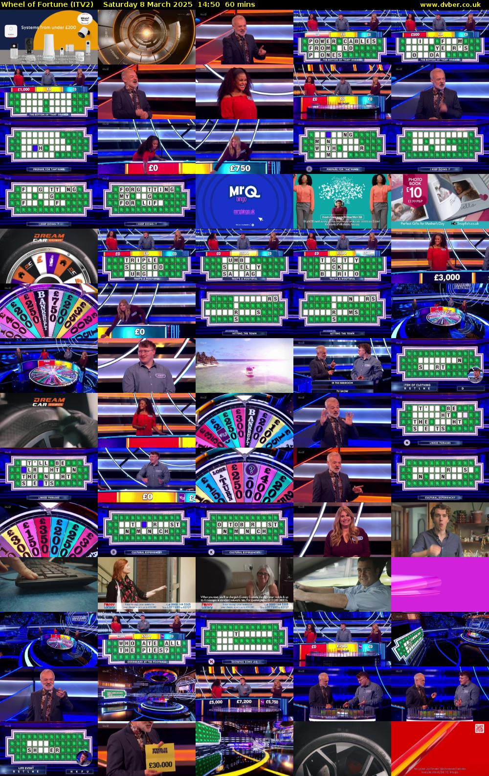 Wheel of Fortune (ITV2) Saturday 8 March 2025 14:50 - 15:50