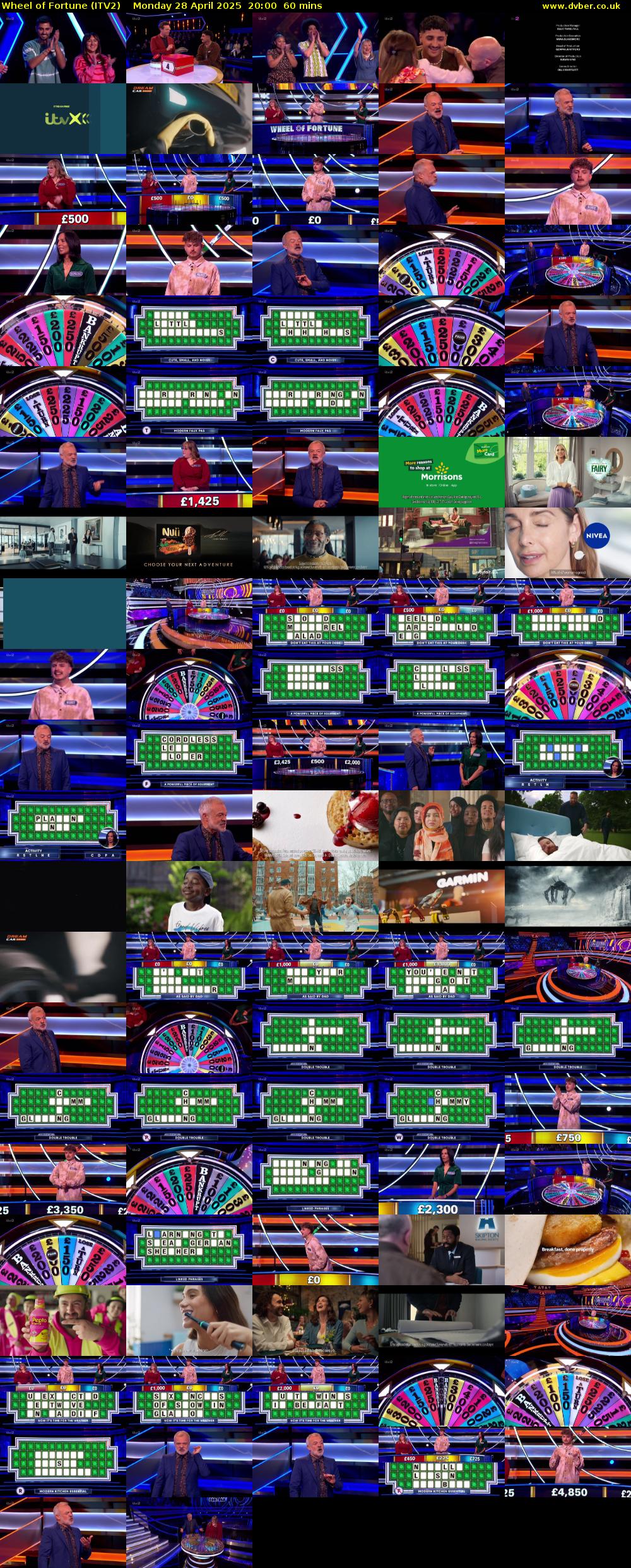 Wheel of Fortune (ITV2) Monday 28 April 2025 20:00 - 21:00