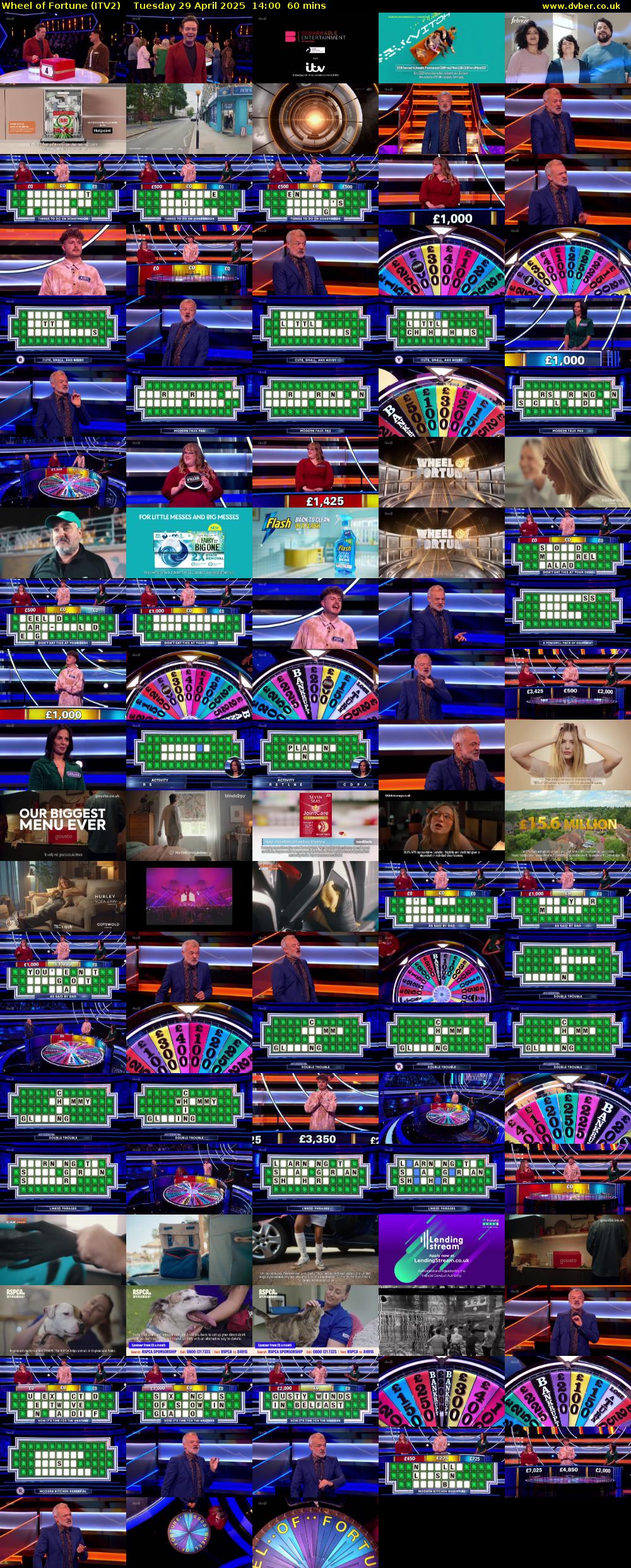 Wheel of Fortune (ITV2) Tuesday 29 April 2025 14:00 - 15:00