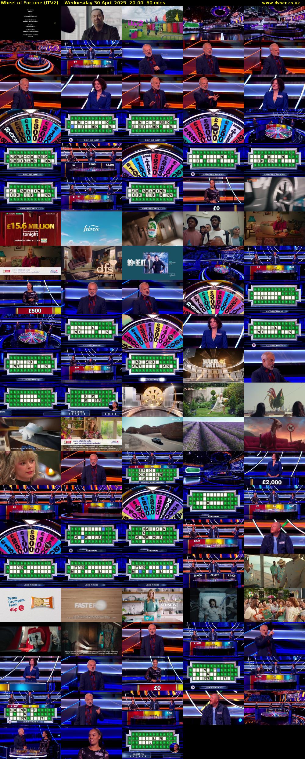 Wheel of Fortune (ITV2) Wednesday 30 April 2025 20:00 - 21:00