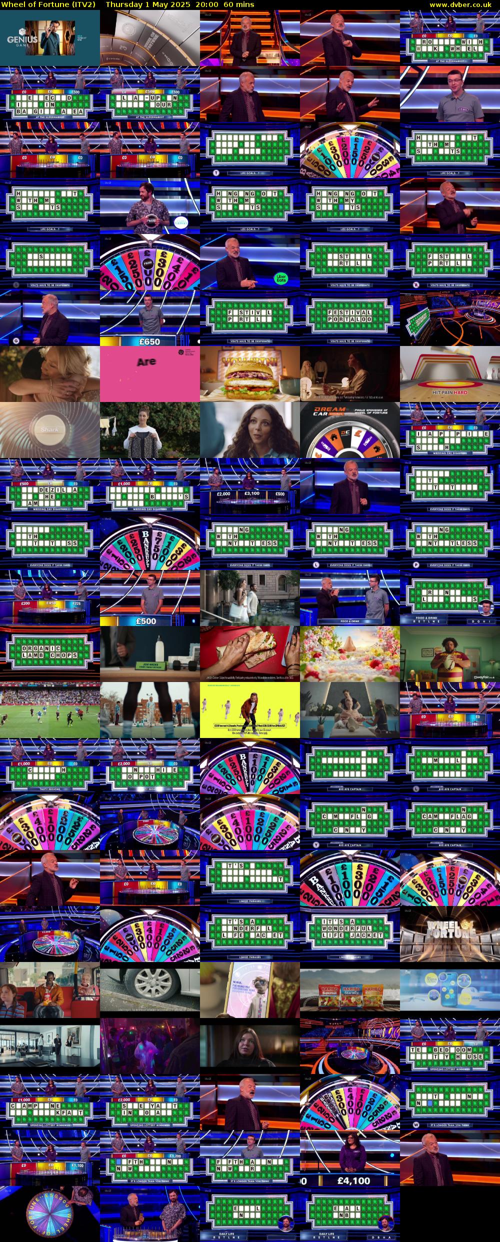 Wheel of Fortune (ITV2) Thursday 1 May 2025 20:00 - 21:00