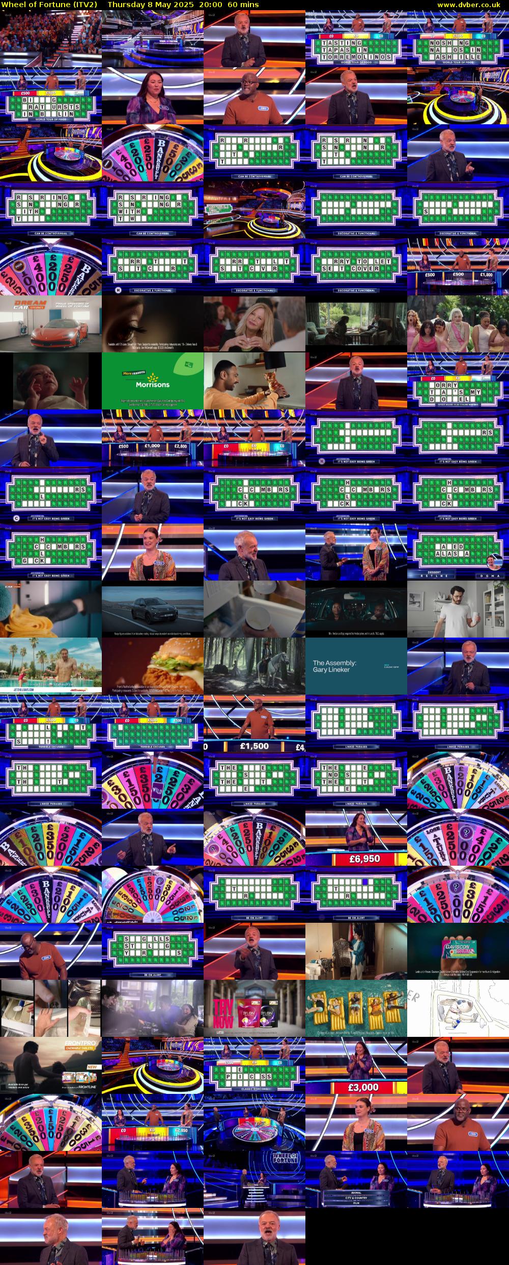 Wheel of Fortune (ITV2) Thursday 8 May 2025 20:00 - 21:00