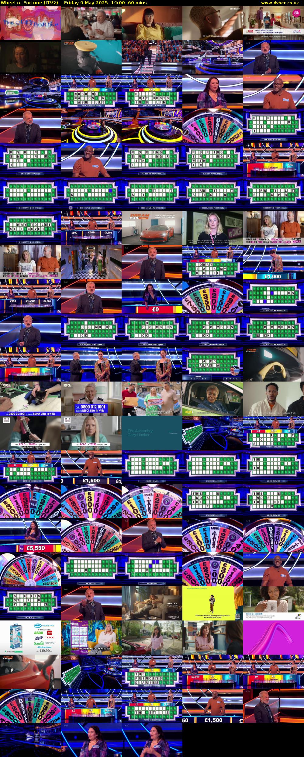 Wheel of Fortune (ITV2) Friday 9 May 2025 14:00 - 15:00