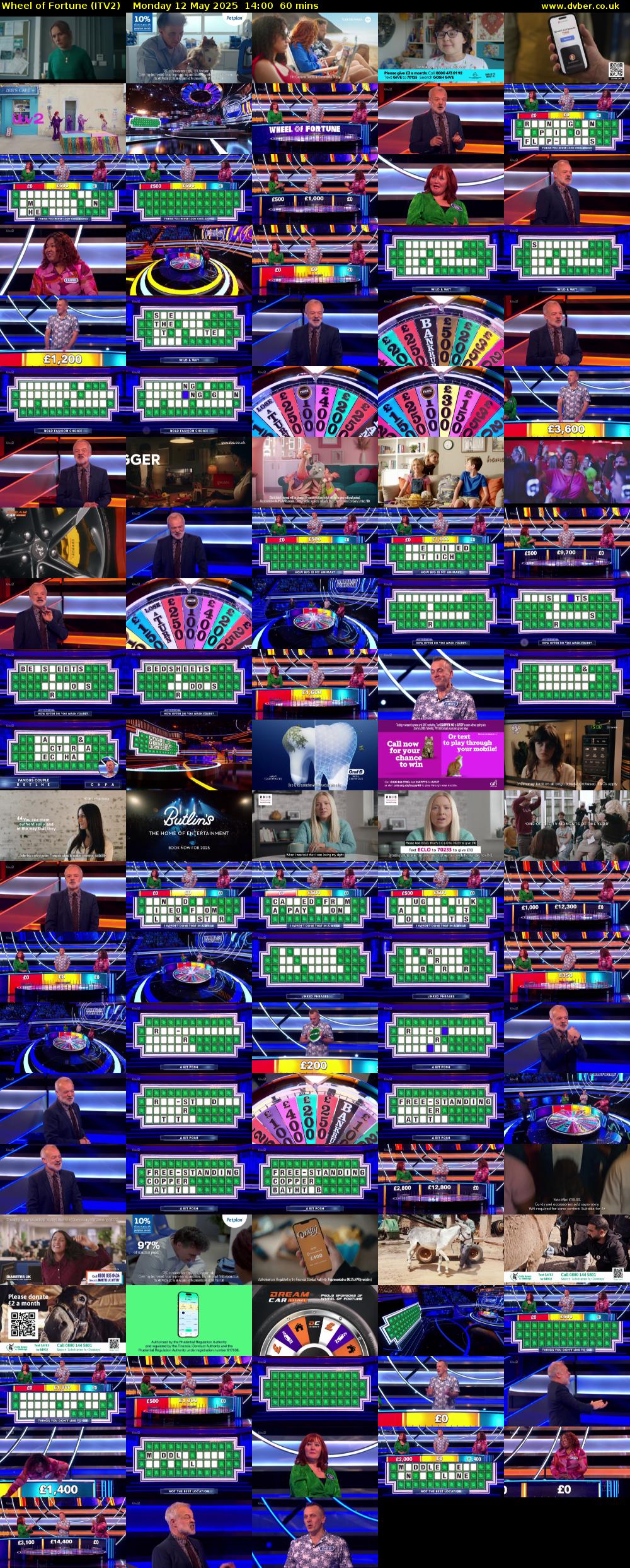 Wheel of Fortune (ITV2) Monday 12 May 2025 14:00 - 15:00