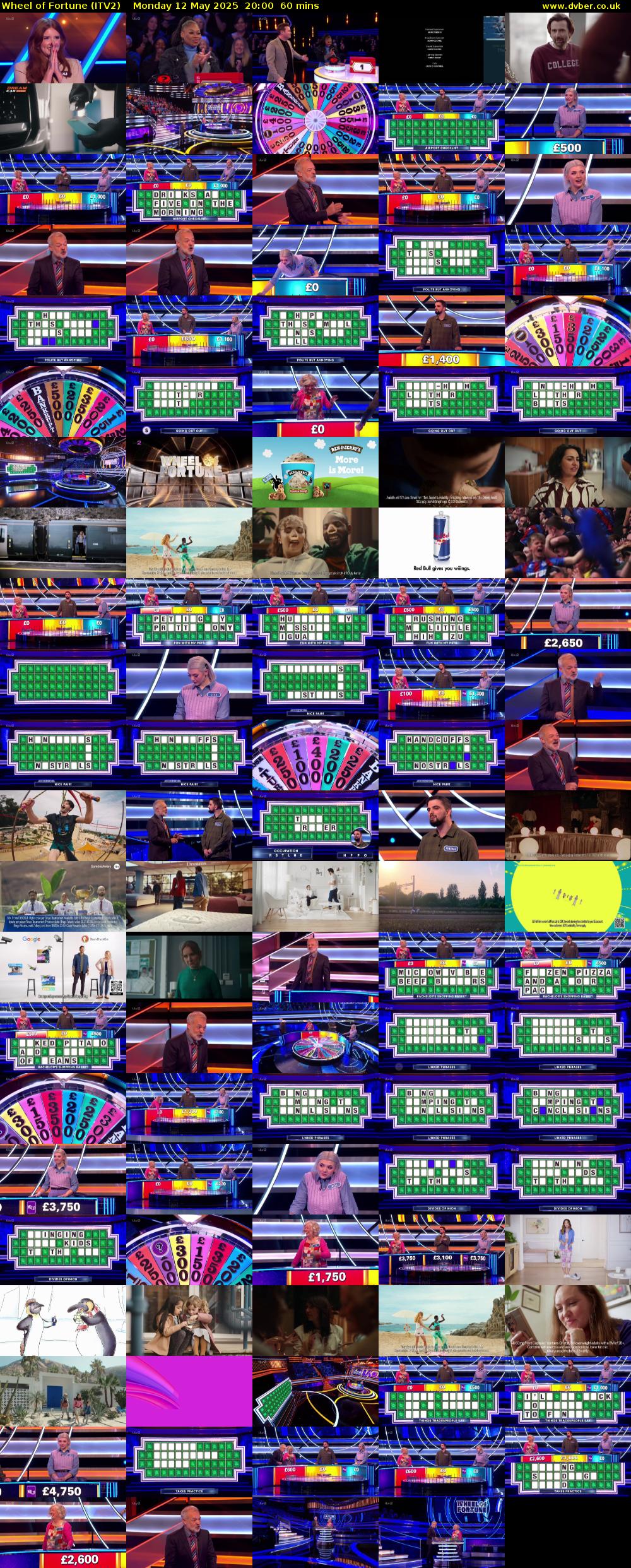 Wheel of Fortune (ITV2) Monday 12 May 2025 20:00 - 21:00