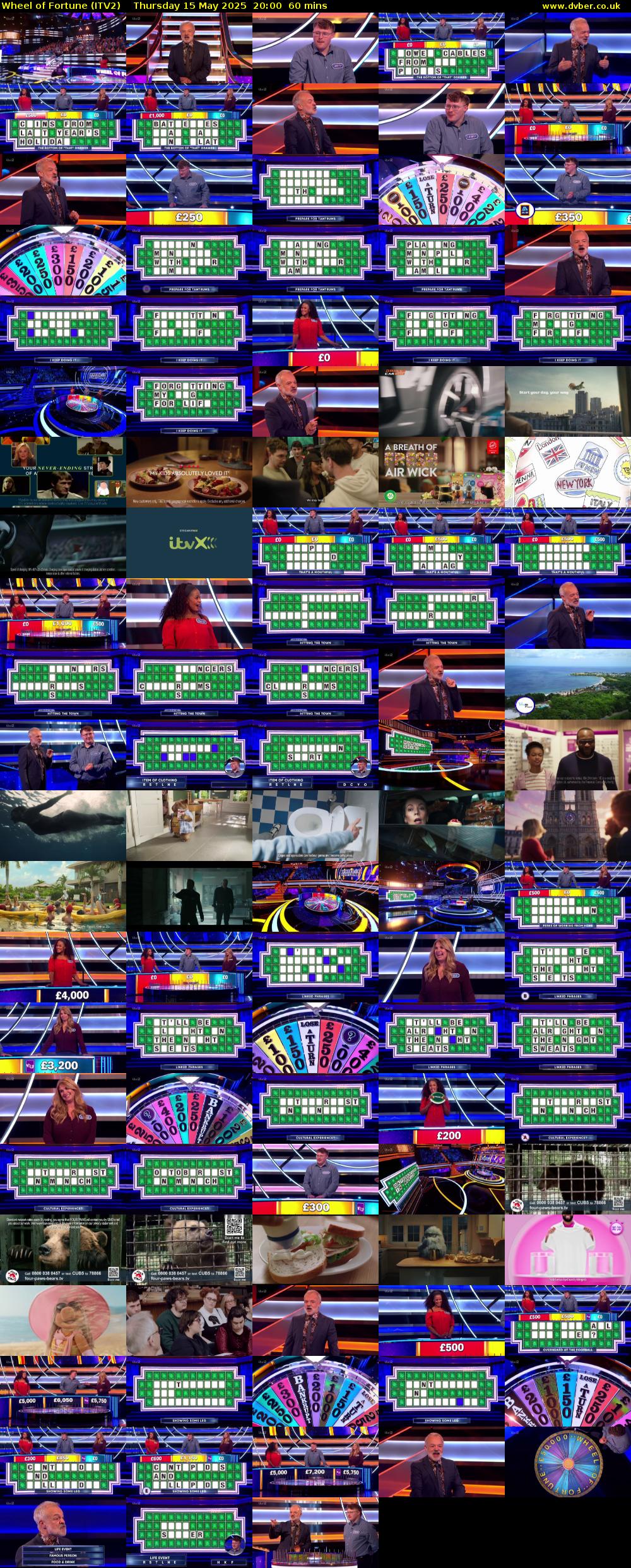 Wheel of Fortune (ITV2) Thursday 15 May 2025 20:00 - 21:00