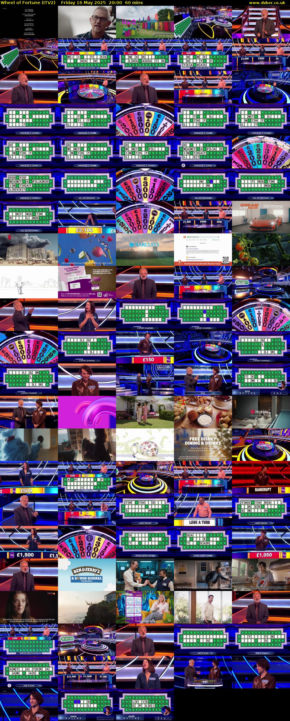 Wheel of Fortune (ITV2) Friday 16 May 2025 20:00 - 21:00