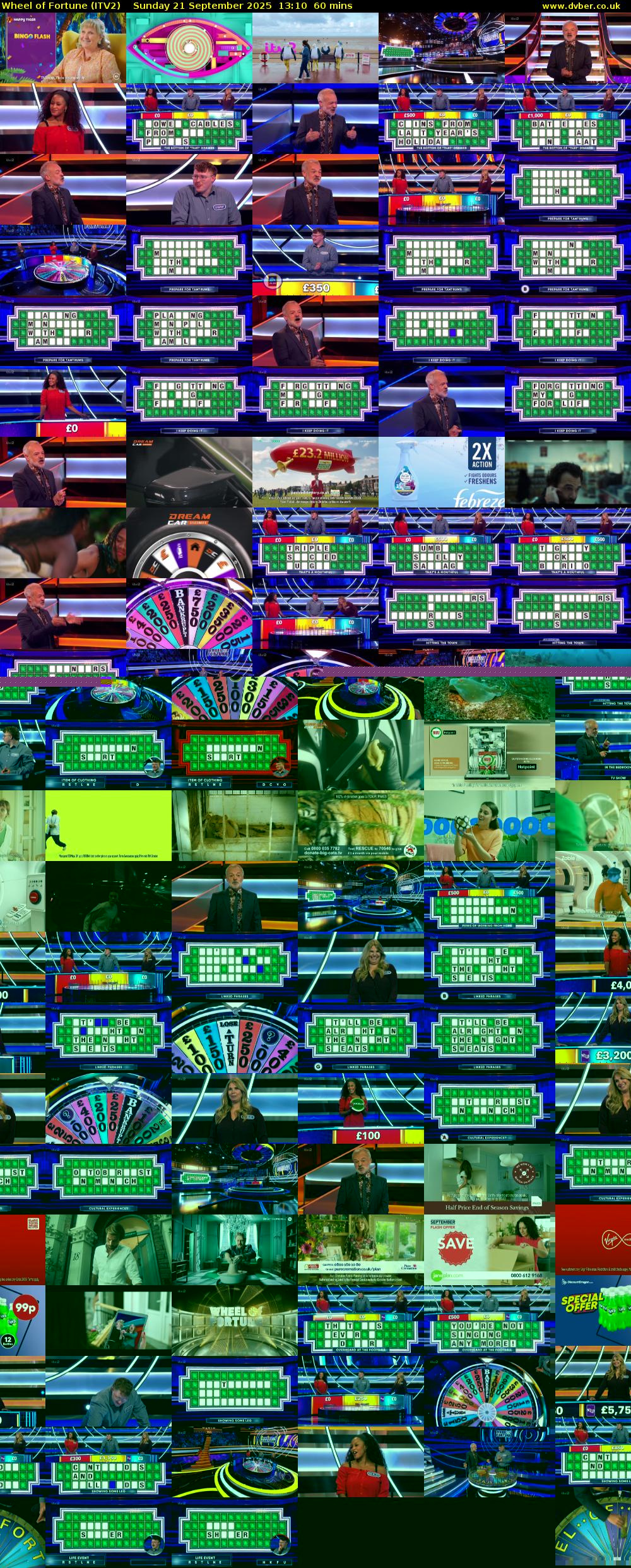 Wheel of Fortune (ITV2) Sunday 21 September 2025 13:10 - 14:10