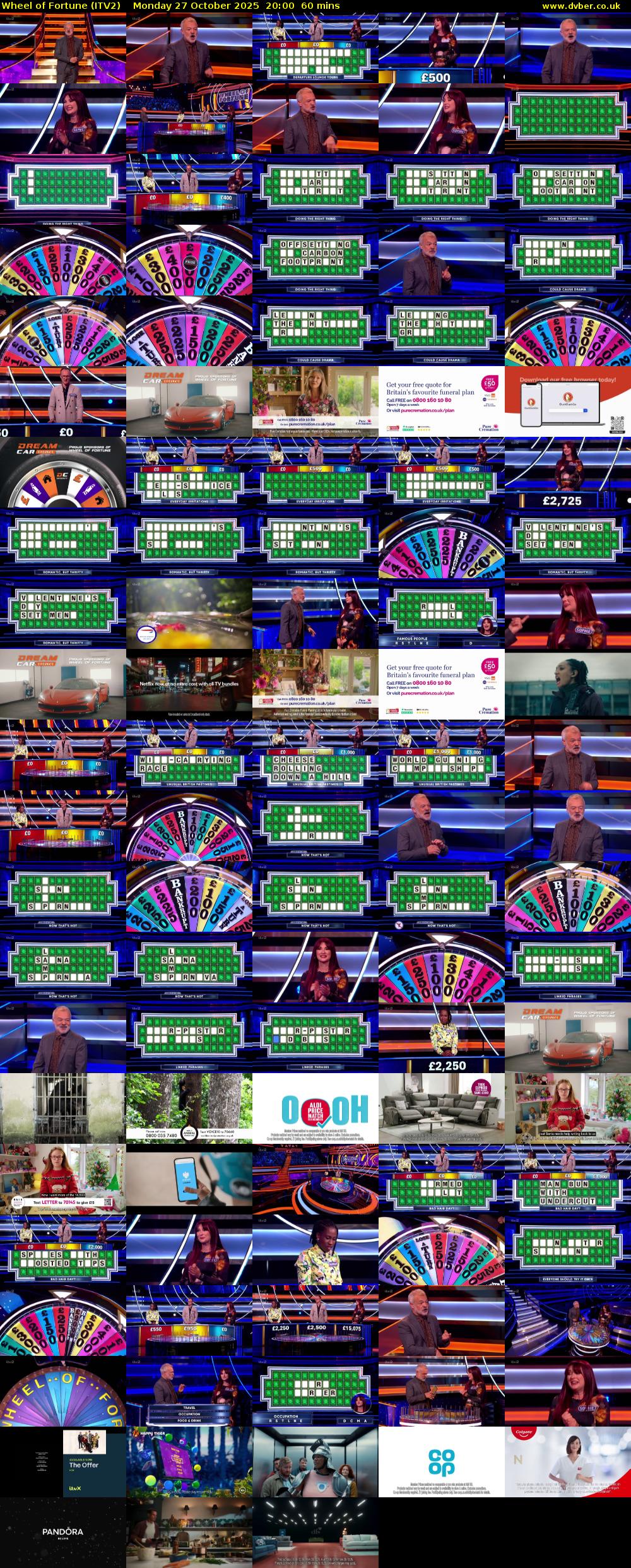 Wheel of Fortune (ITV2) Monday 27 October 2025 20:00 - 21:00