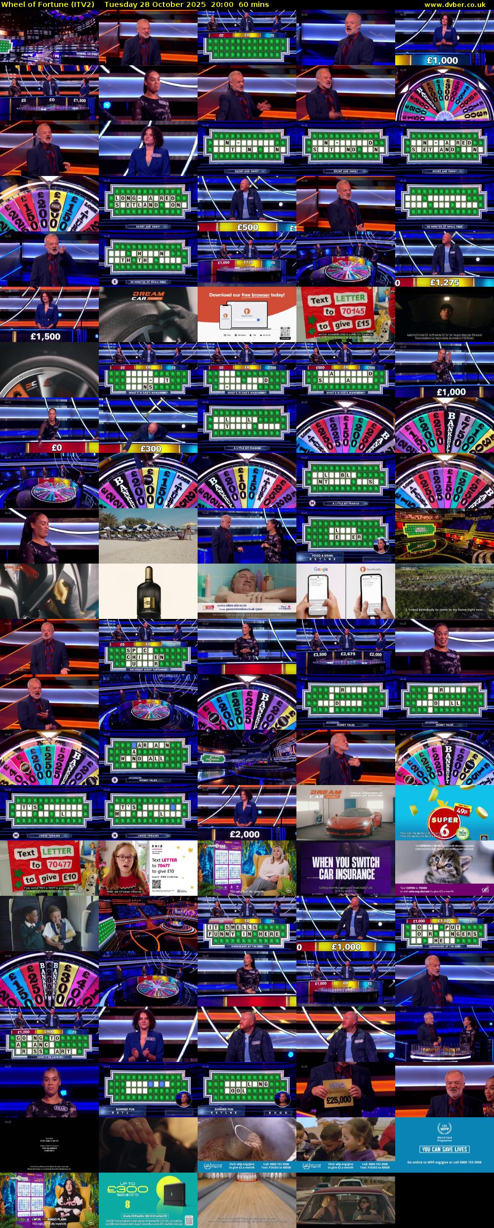Wheel of Fortune (ITV2) Tuesday 28 October 2025 20:00 - 21:00