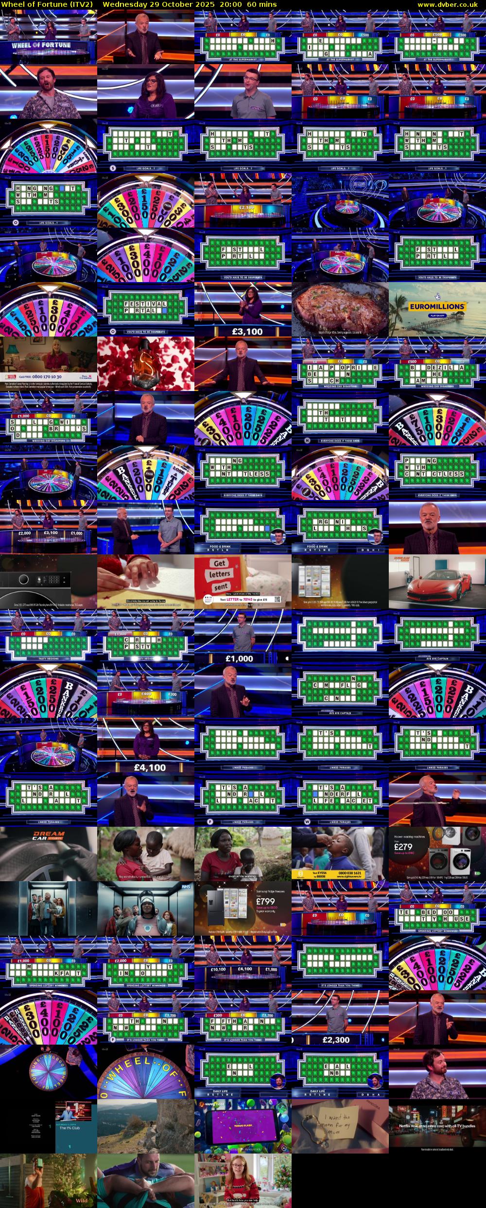 Wheel of Fortune (ITV2) Wednesday 29 October 2025 20:00 - 21:00