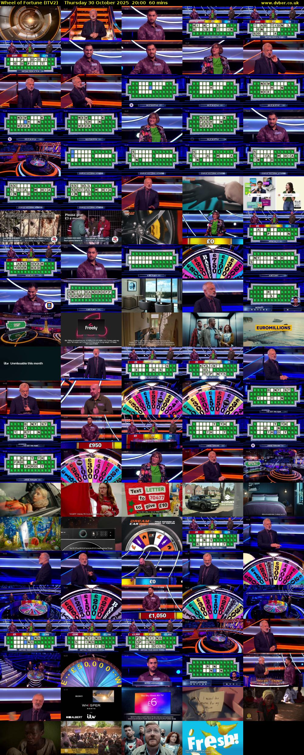 Wheel of Fortune (ITV2) Thursday 30 October 2025 20:00 - 21:00