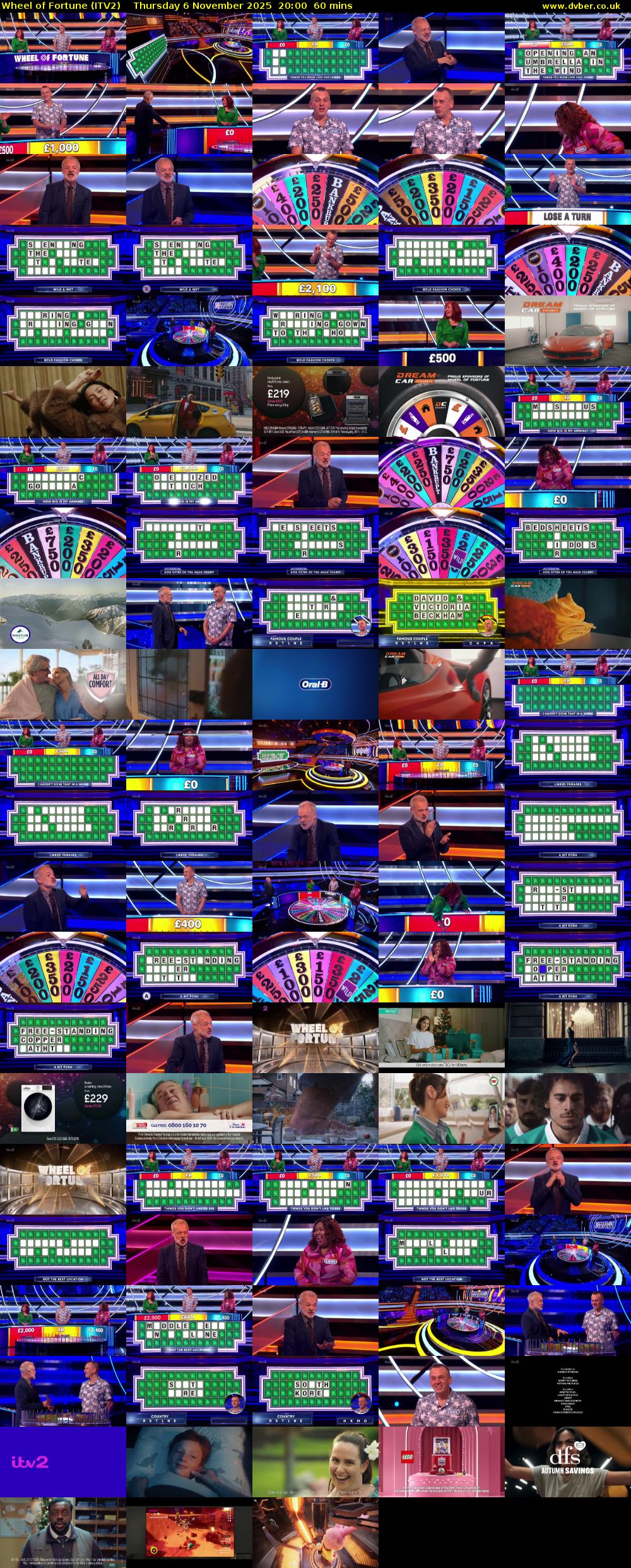 Wheel of Fortune (ITV2) Thursday 6 November 2025 20:00 - 21:00