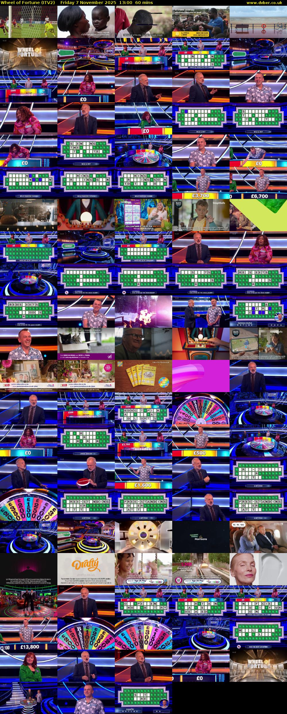 Wheel of Fortune (ITV2) Friday 7 November 2025 13:00 - 14:00