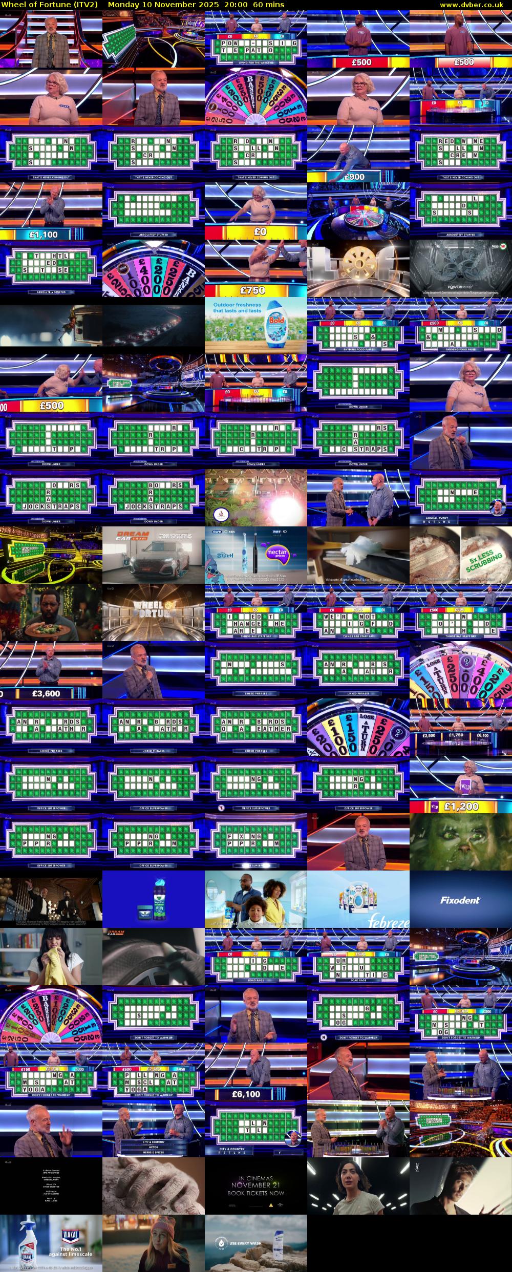 Wheel of Fortune (ITV2) Monday 10 November 2025 20:00 - 21:00