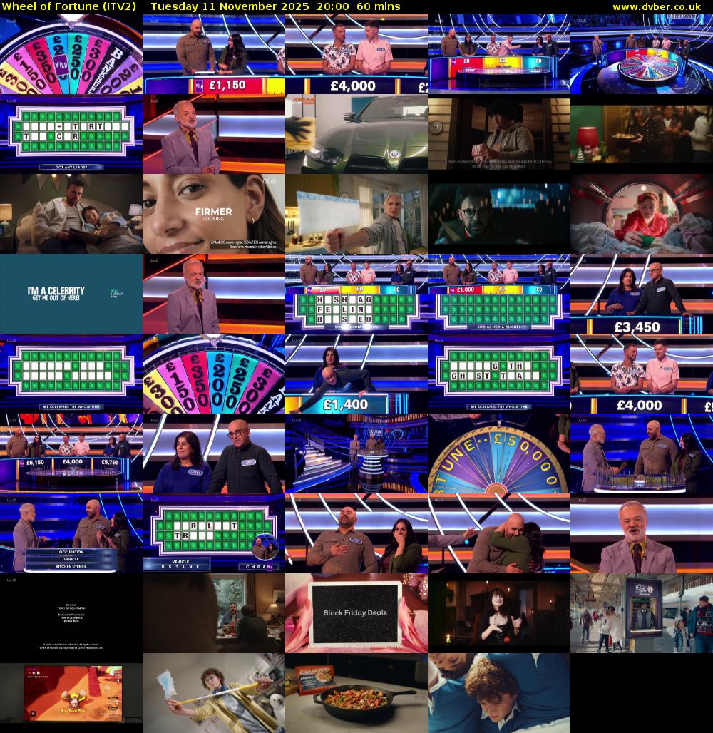 Wheel of Fortune (ITV2) Tuesday 11 November 2025 20:00 - 21:00