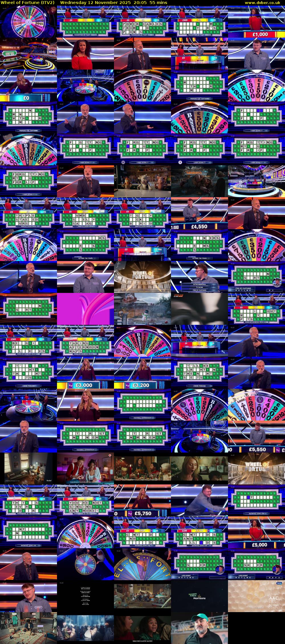 Wheel of Fortune (ITV2) Wednesday 12 November 2025 20:05 - 21:00