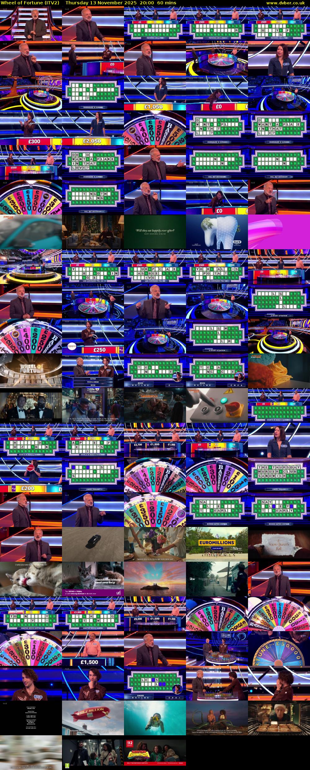 Wheel of Fortune (ITV2) Thursday 13 November 2025 20:00 - 21:00