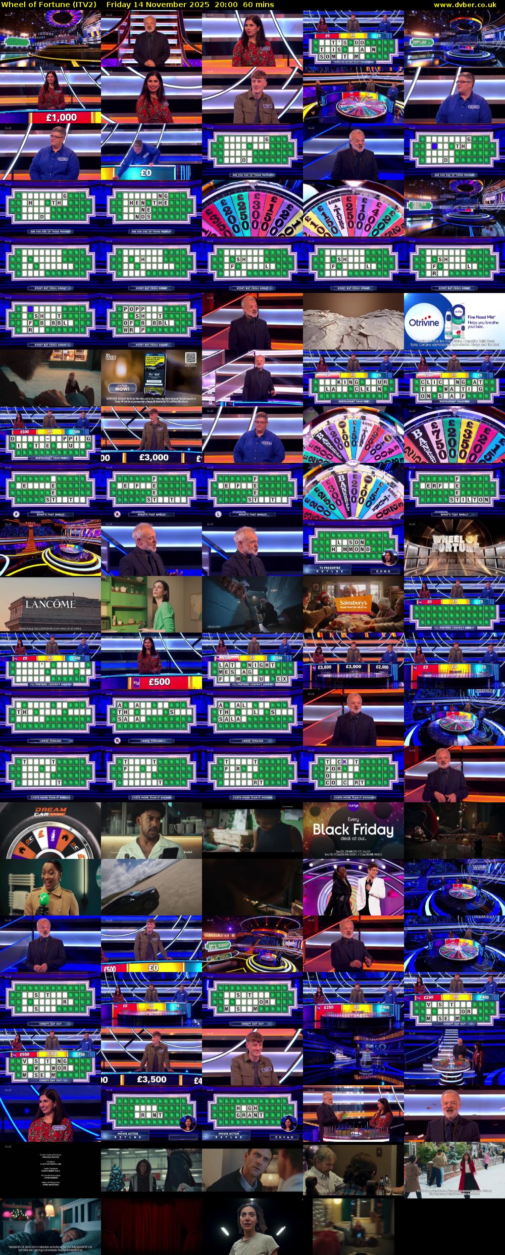 Wheel of Fortune (ITV2) Friday 14 November 2025 20:00 - 21:00