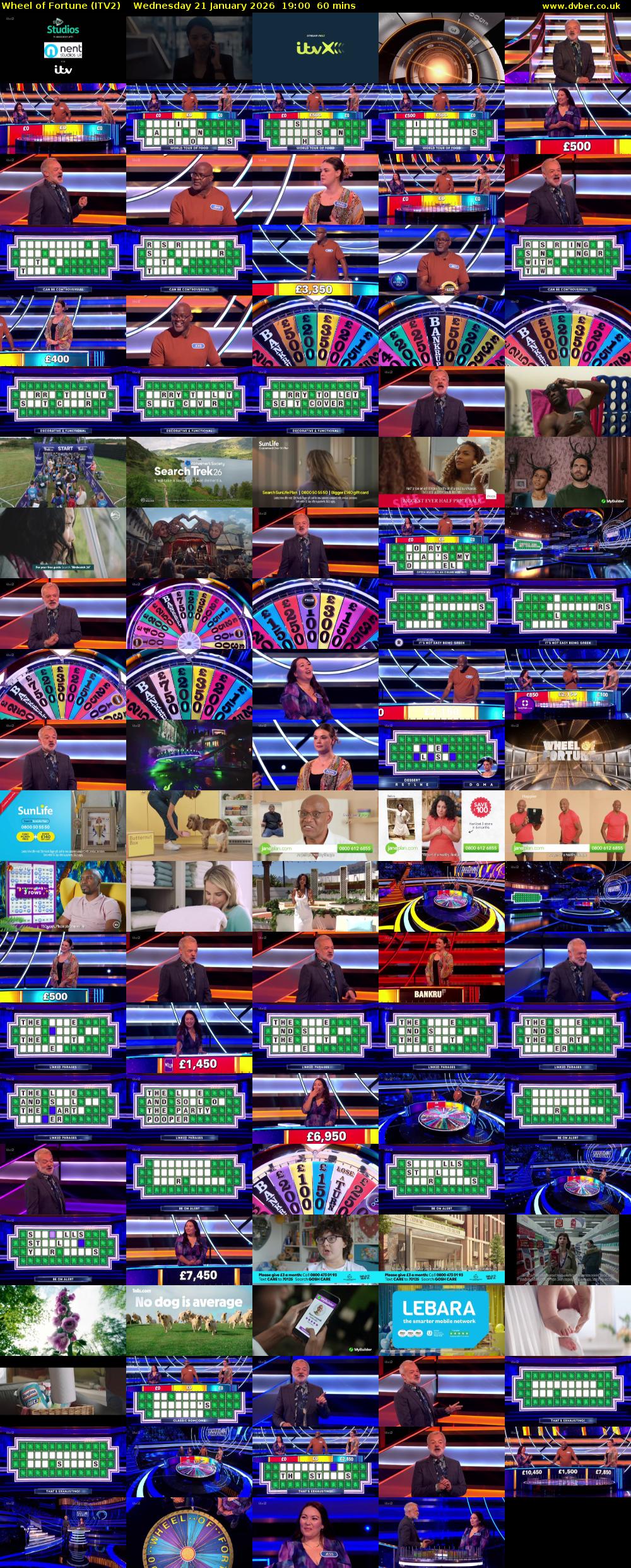 Wheel of Fortune (ITV2) Wednesday 21 January 2026 19:00 - 20:00