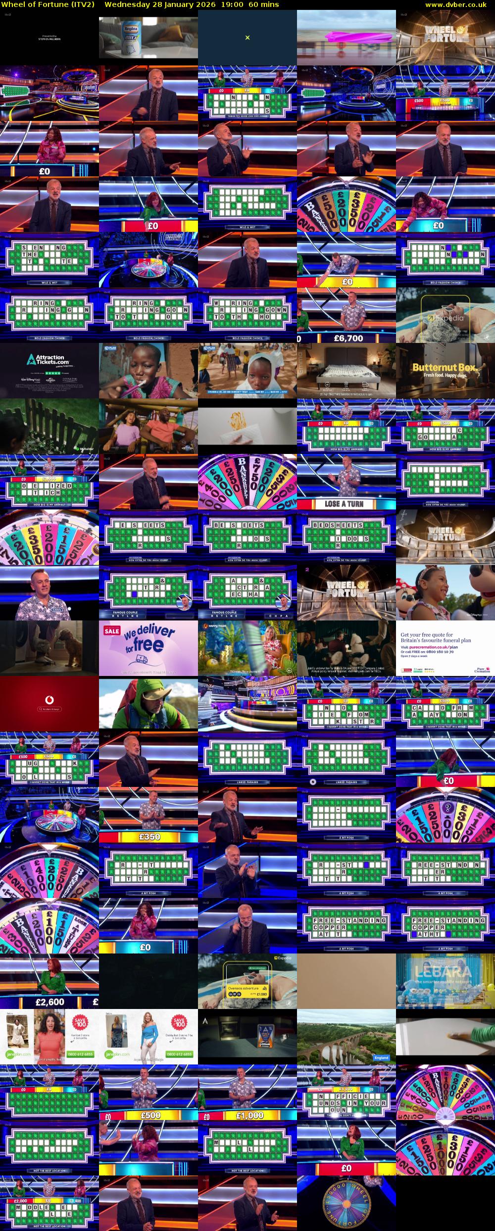 Wheel of Fortune (ITV2) Wednesday 28 January 2026 19:00 - 20:00